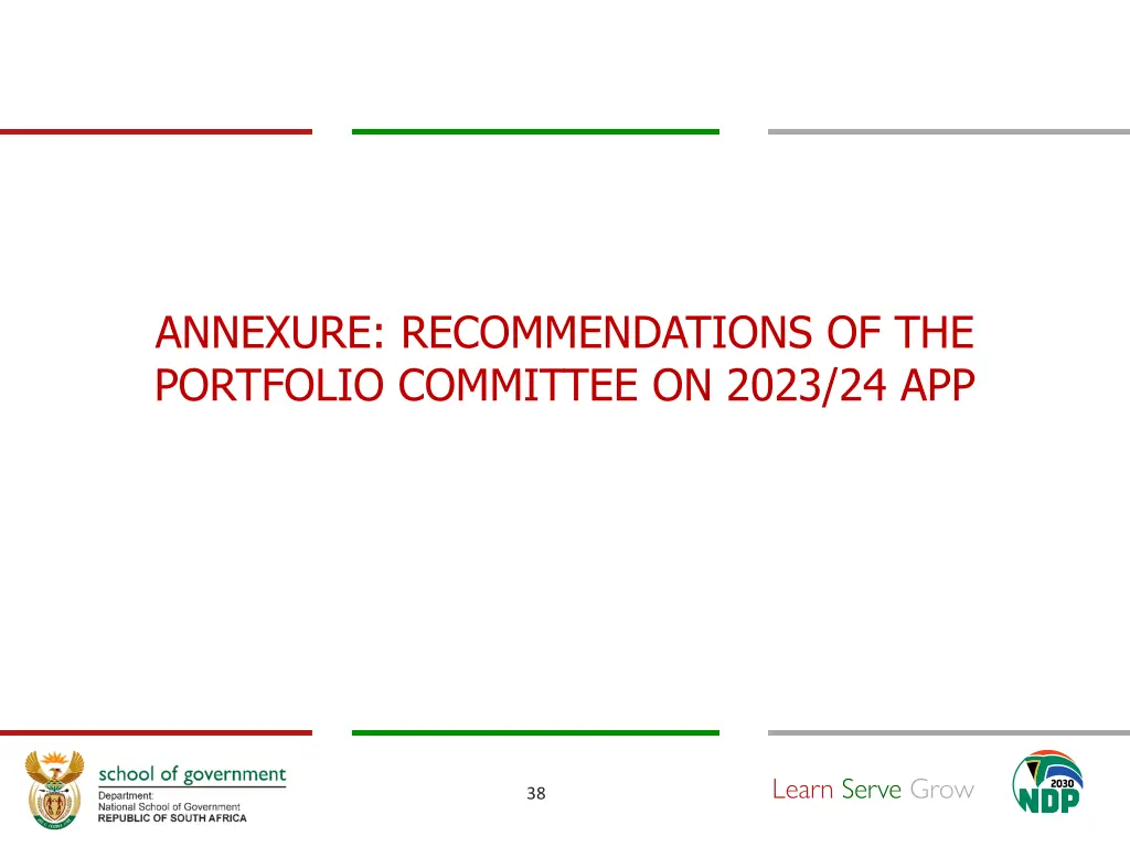 annexure recommendations of the portfolio