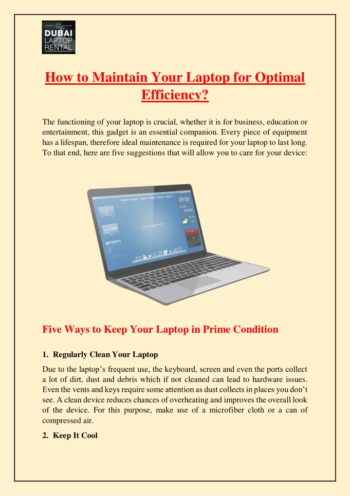 how to maintain your laptop for optimal efficiency