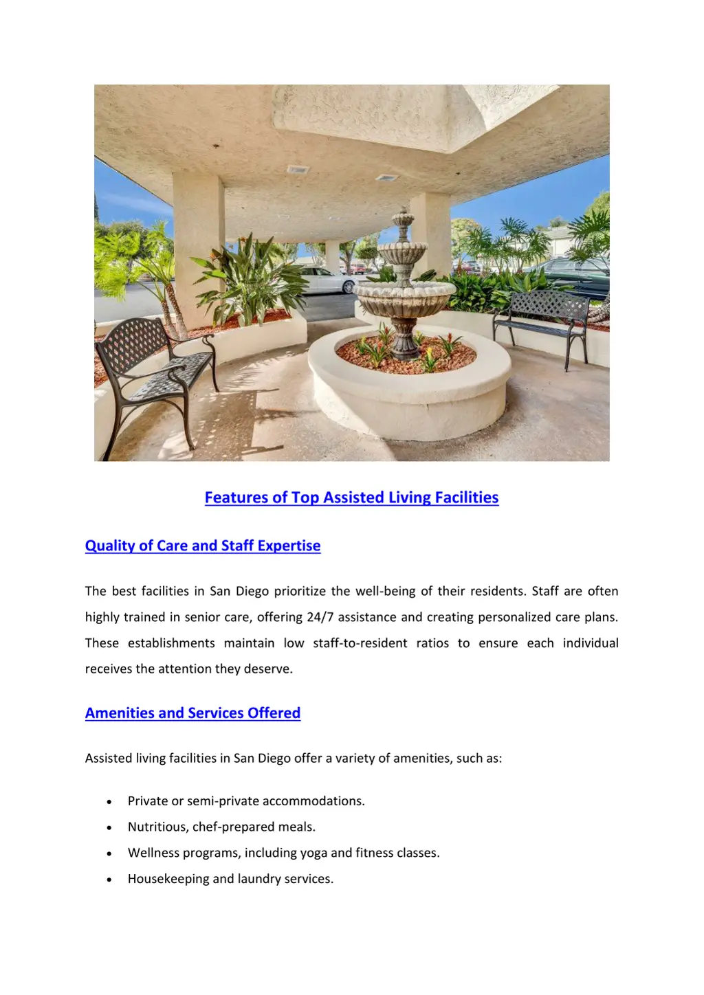 features of top assisted living facilities
