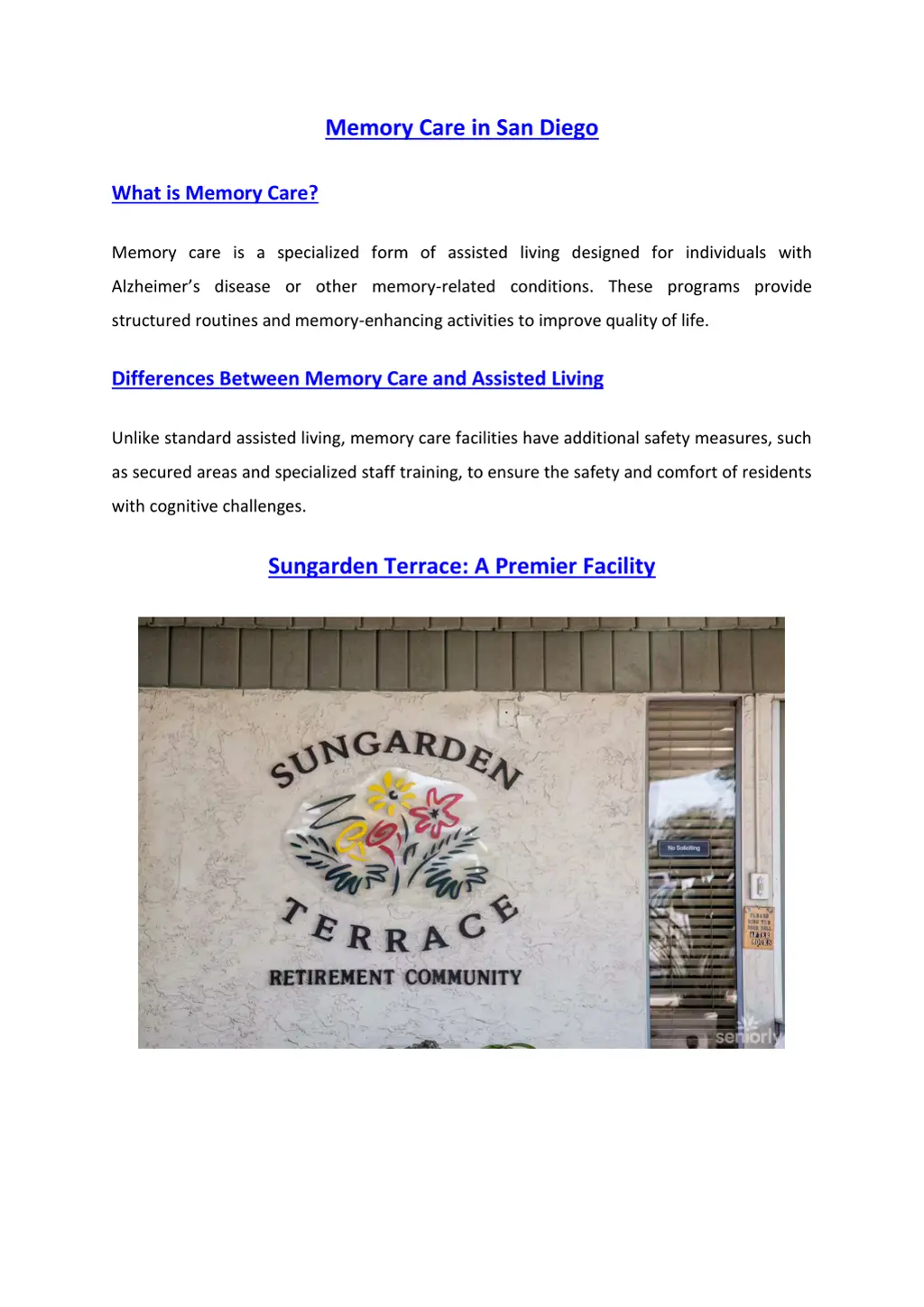 memory care in san diego