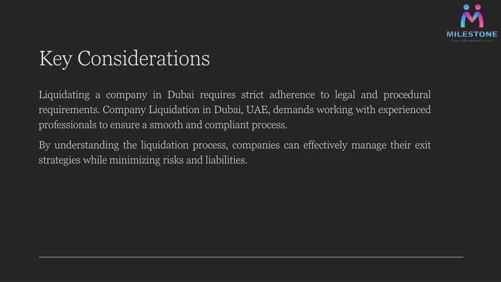 key considerations