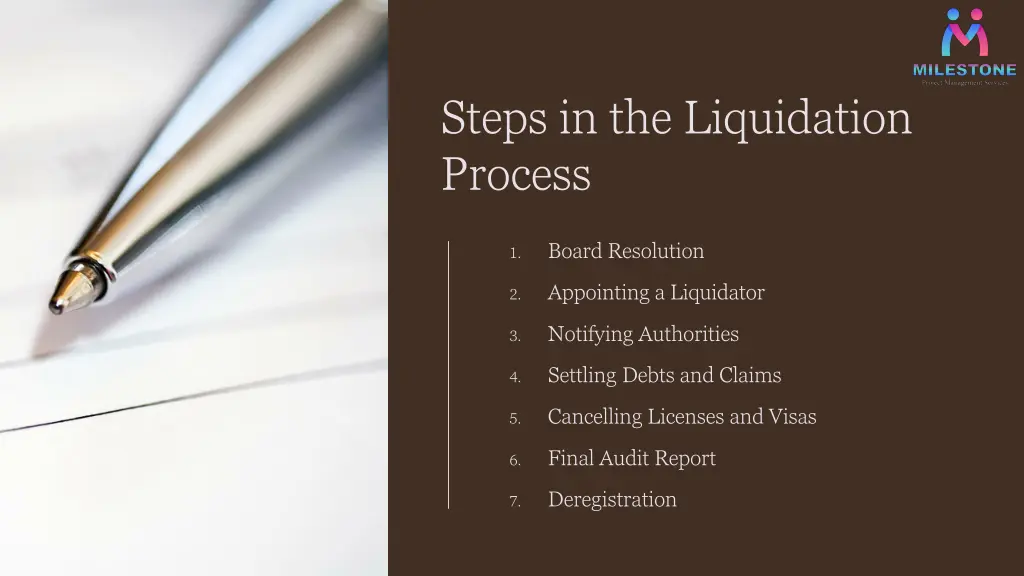 steps in the liquidation process