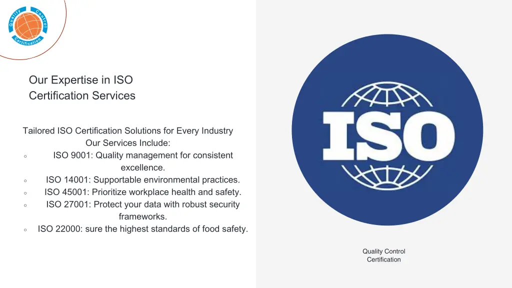 our expertise in iso certification services