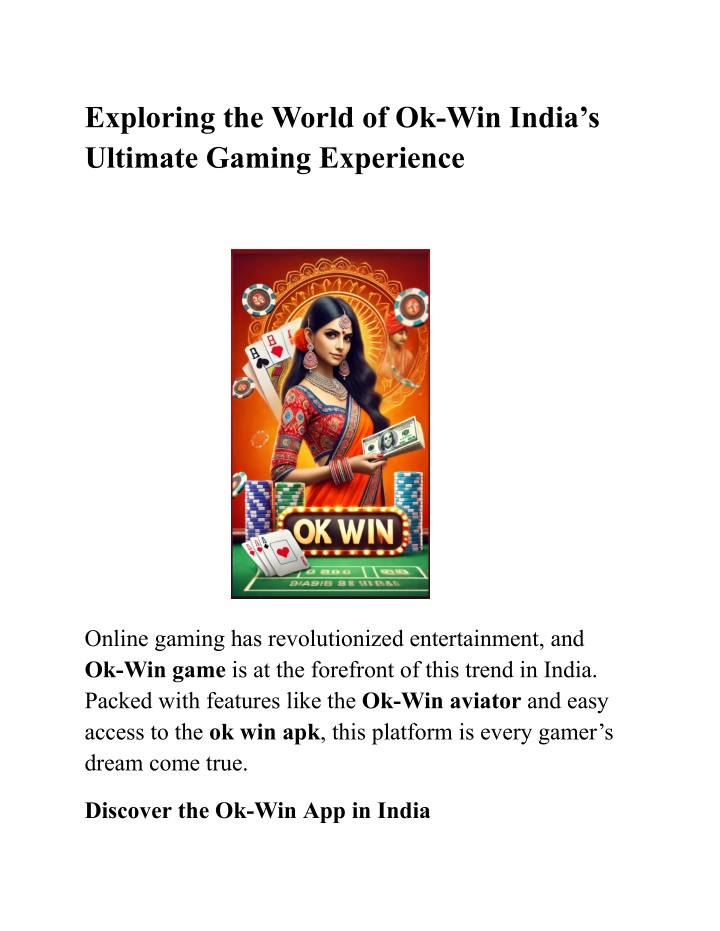 exploring the world of ok win india s ultimate