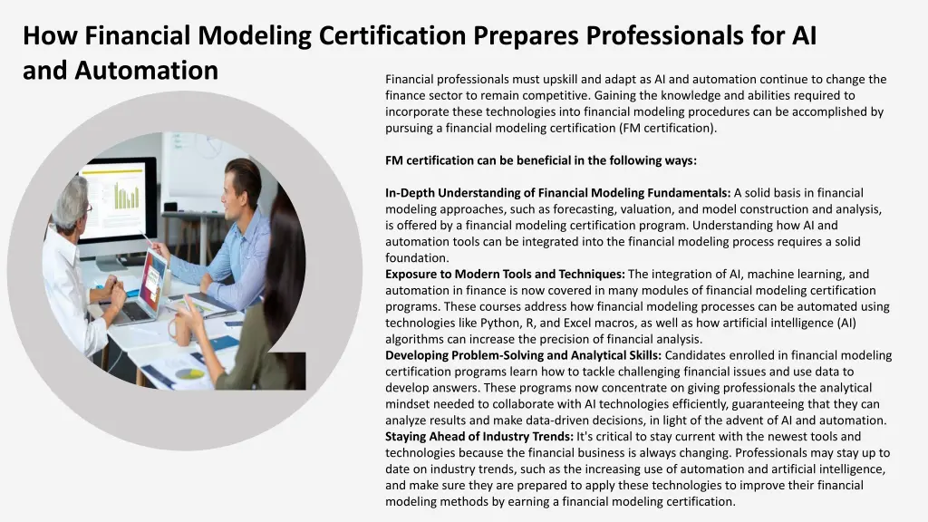 how financial modeling certification prepares