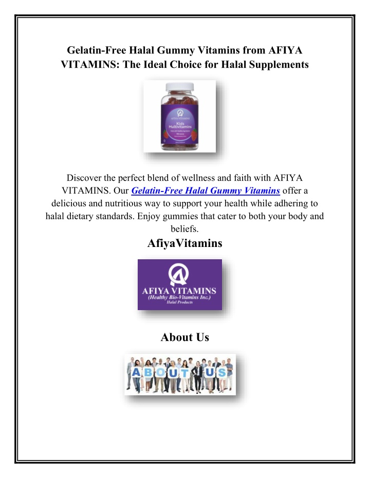 gelatin free halal gummy vitamins from afiya