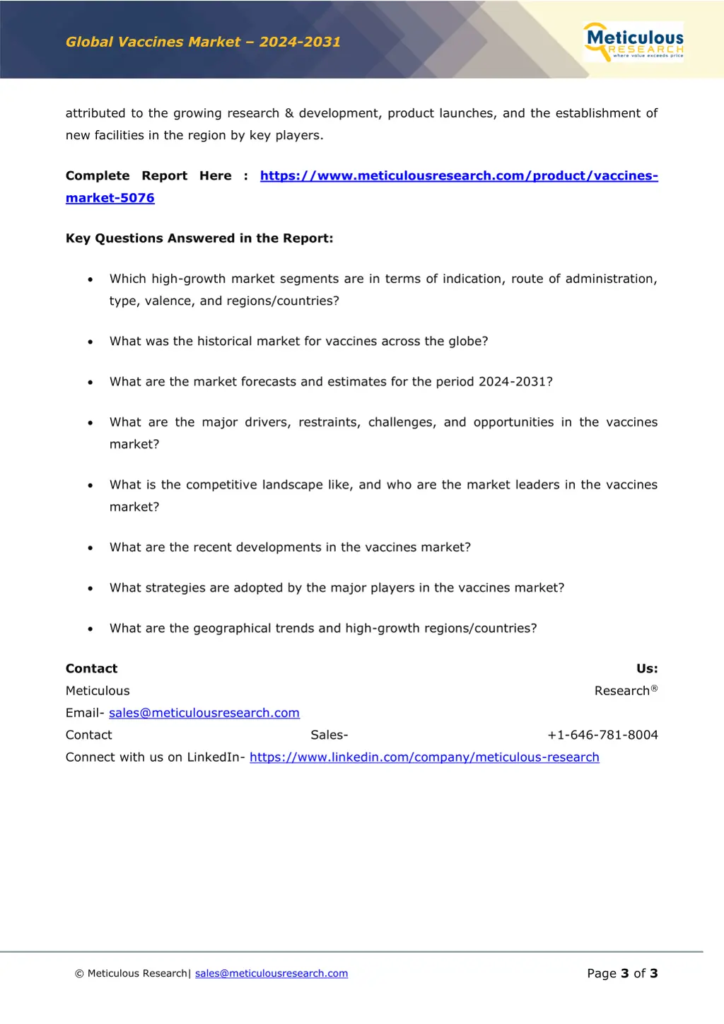global vaccines market 2024 2031 2