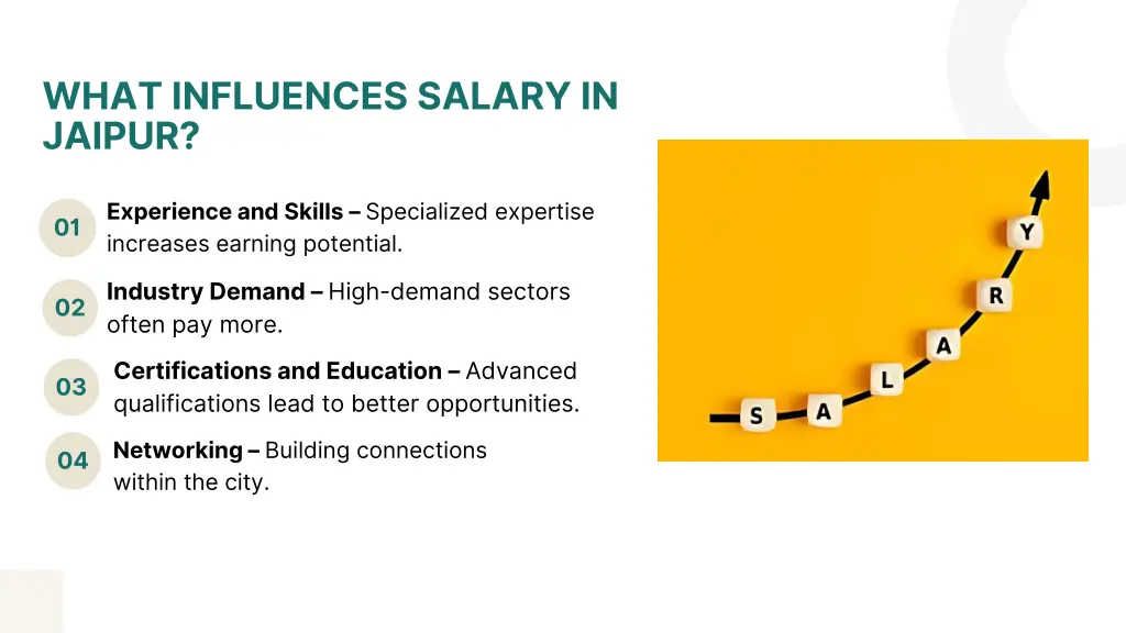 what influences salary in jaipur