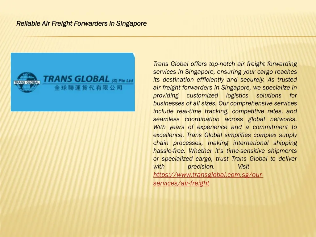 reliable air freight forwarders in singapore