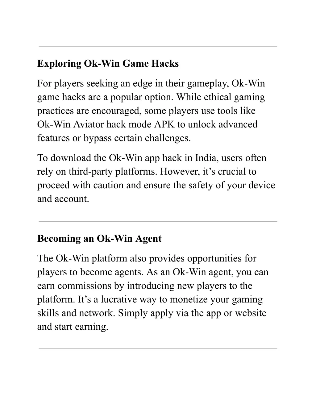 exploring ok win game hacks