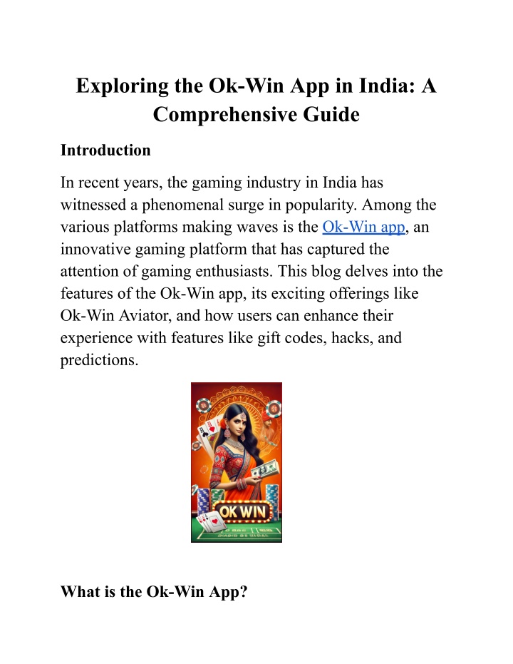 exploring the ok win app in india a comprehensive