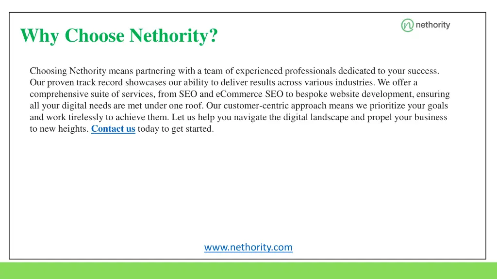 why choose nethority