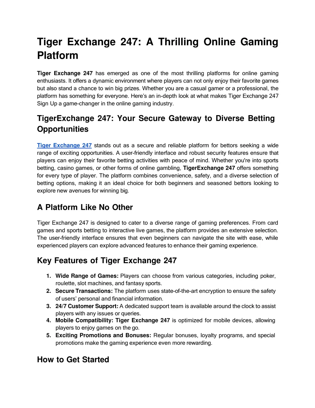 tiger exchange 247 a thrilling online gaming