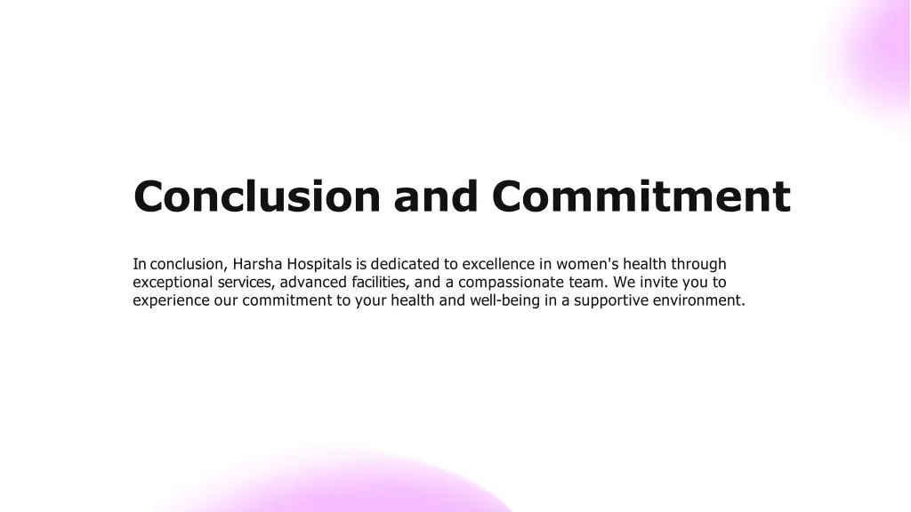 conclusion and commitment