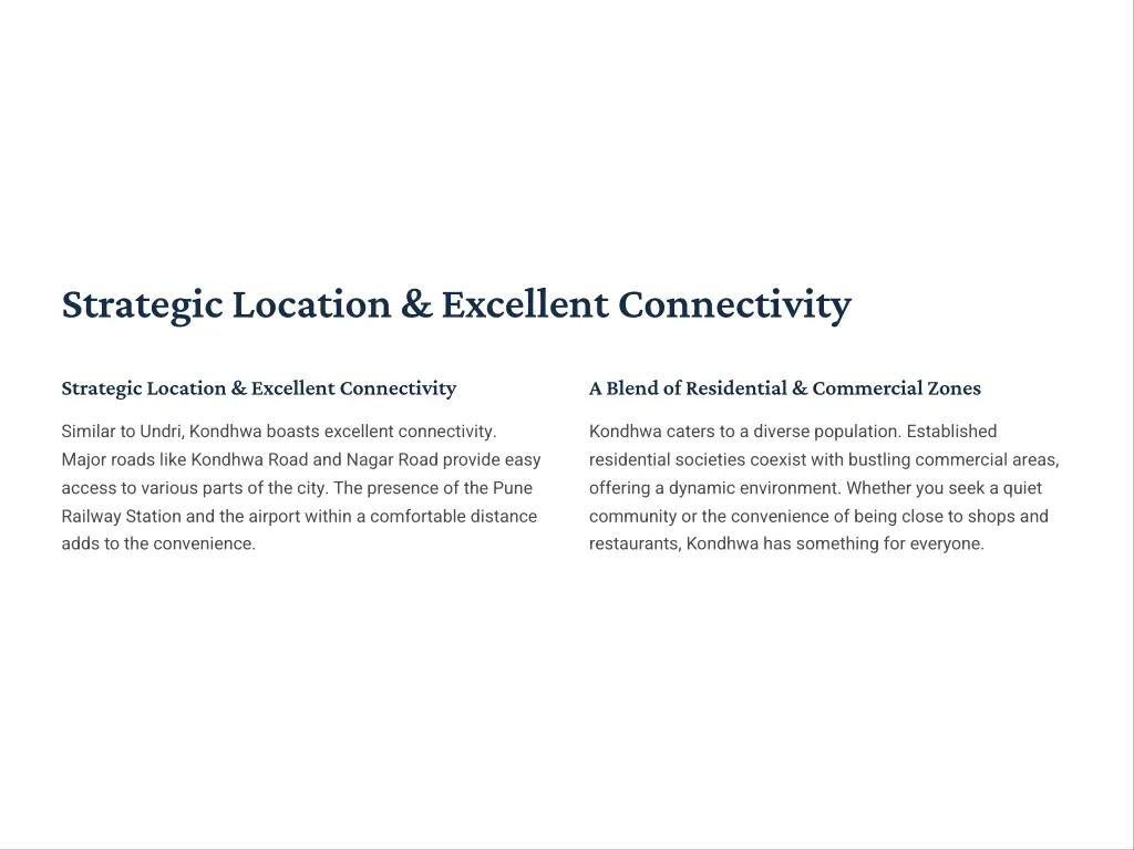 strategic location excellent connectivity