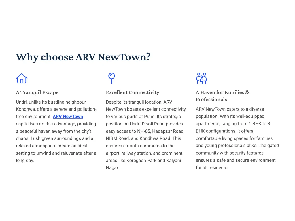 why choose arv newtown