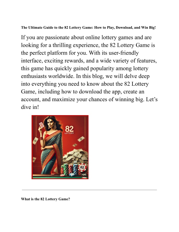 the ultimate guide to the 82 lottery game