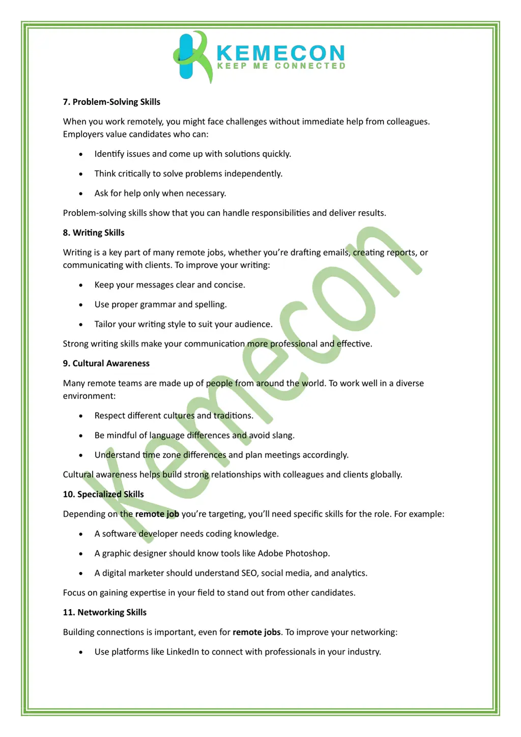 7 problem solving skills