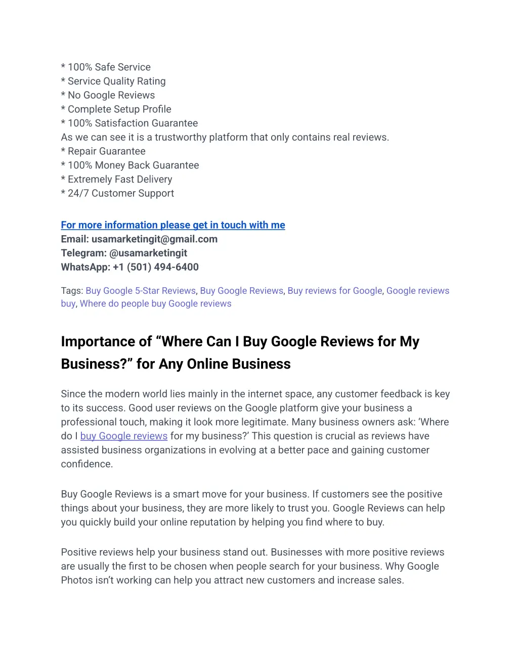 100 safe service service quality rating no google