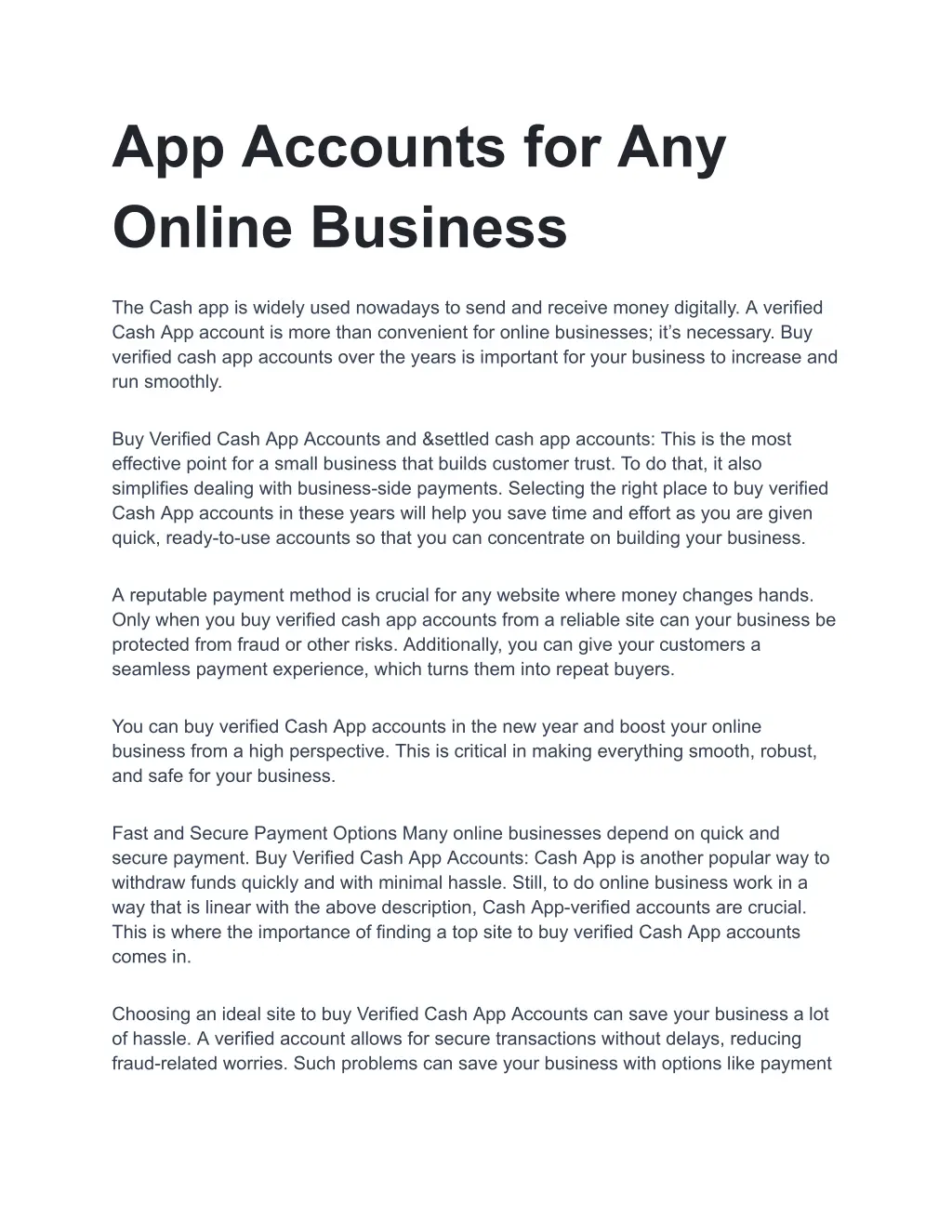 app accounts for any online business