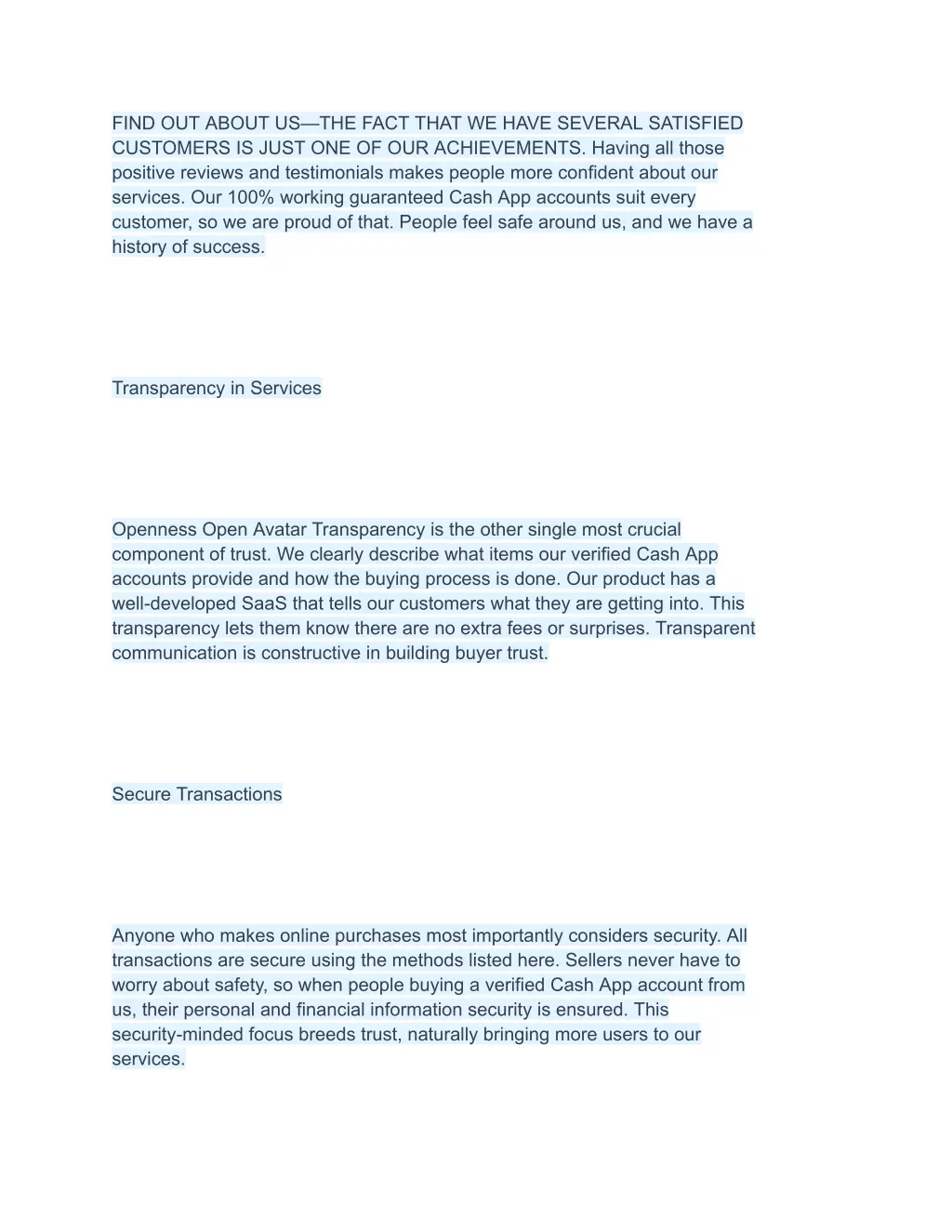 find out about us the fact that we have several