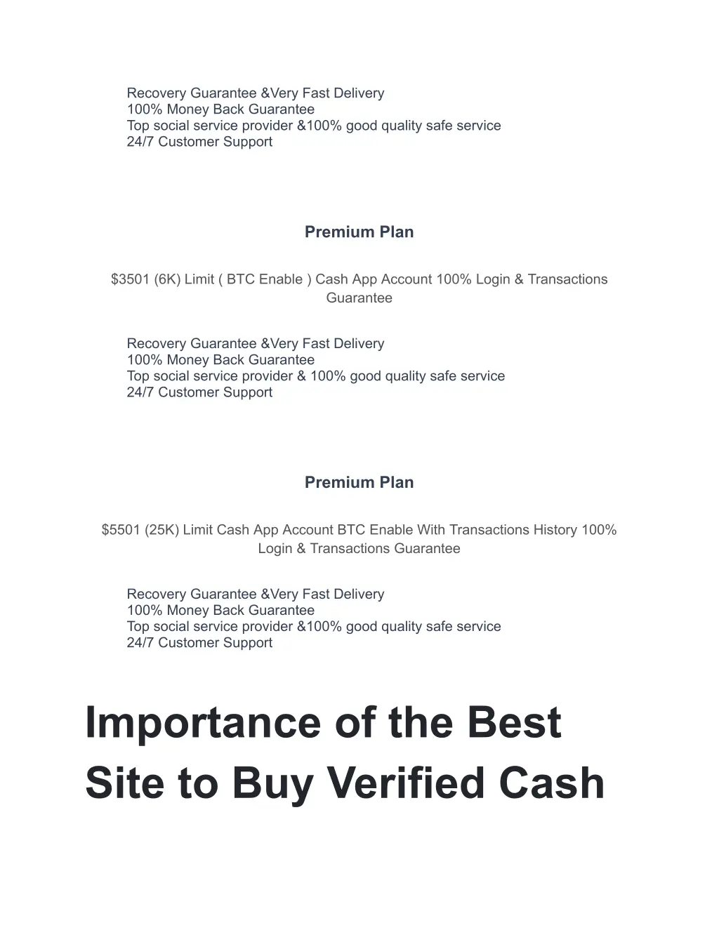 recovery guarantee very fast delivery 100 money 1