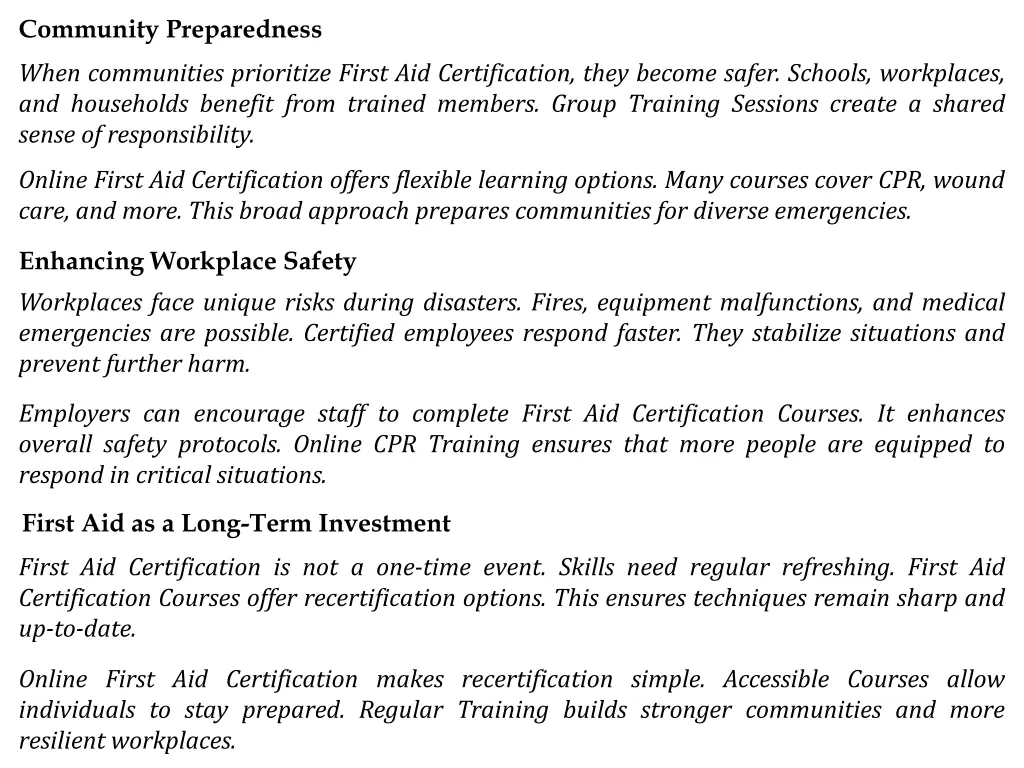 community preparedness when communities