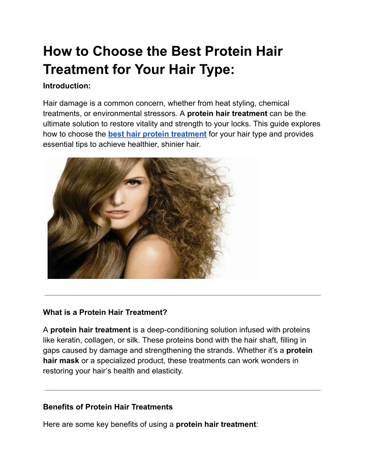 how to choose the best protein hair treatment
