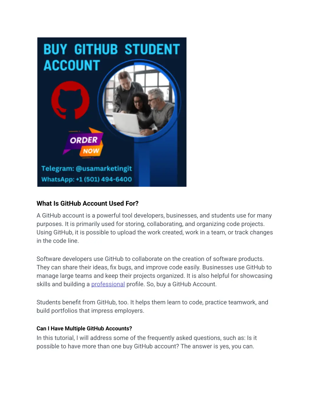 what is github account used for