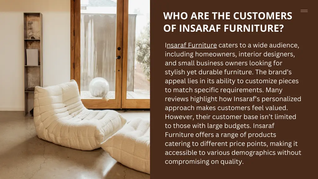 who are the customers of insaraf furniture