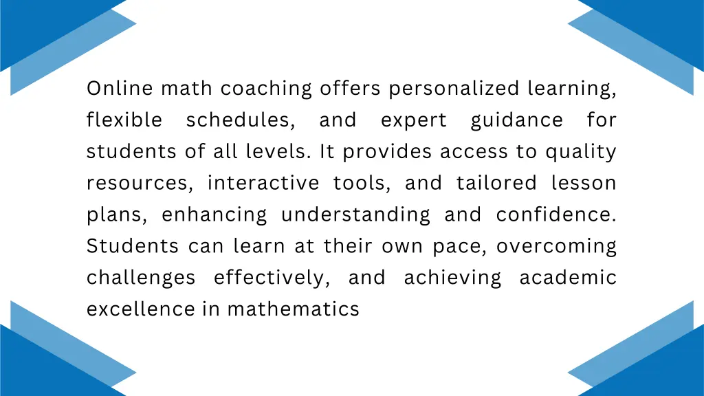 online math coaching offers personalized learning