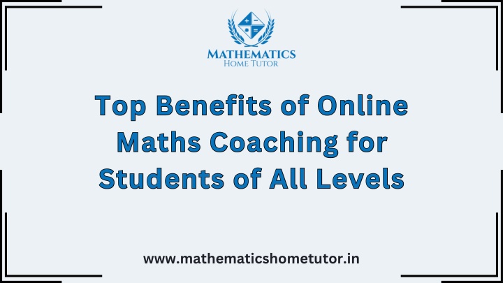 top benefits of online maths coaching