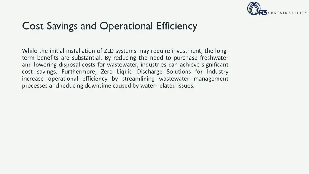 cost savings and operational efficiency
