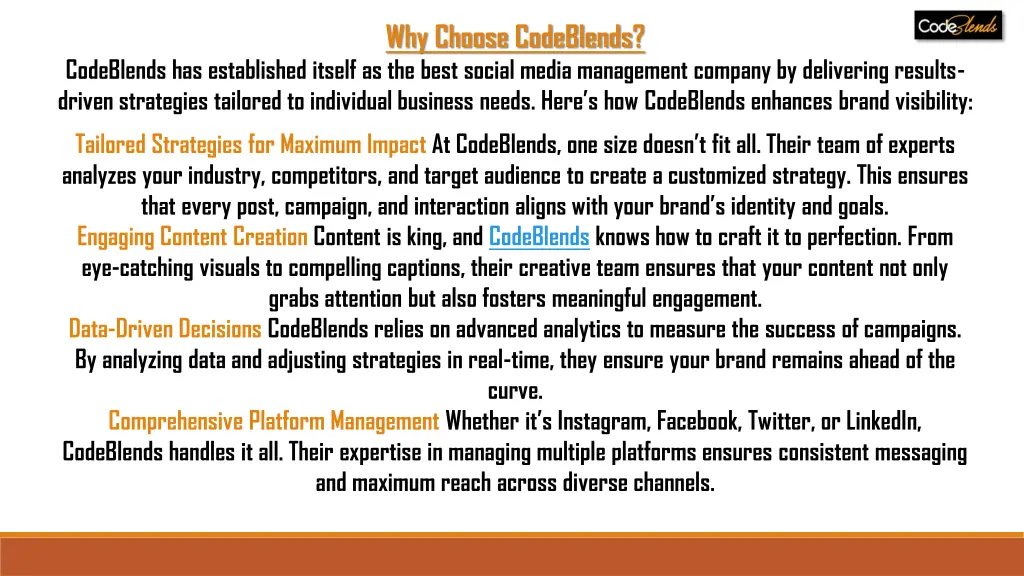why choose codeblends