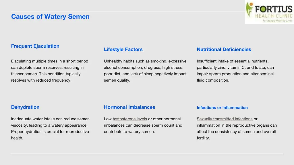causes of watery semen
