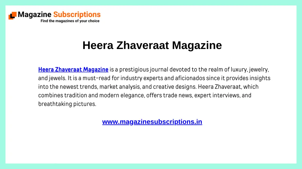heera zhaveraat magazine