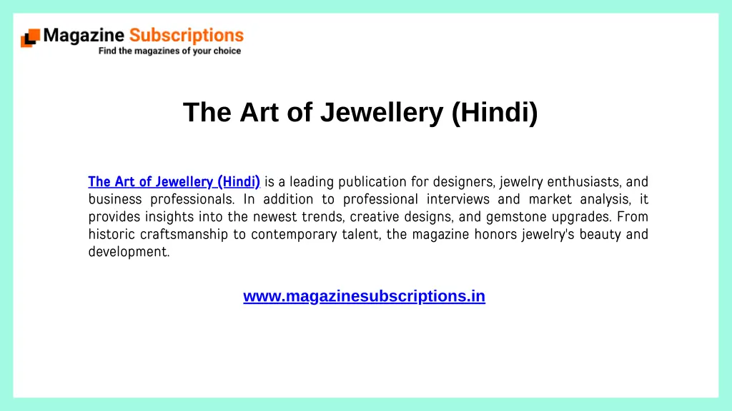the art of jewellery hindi