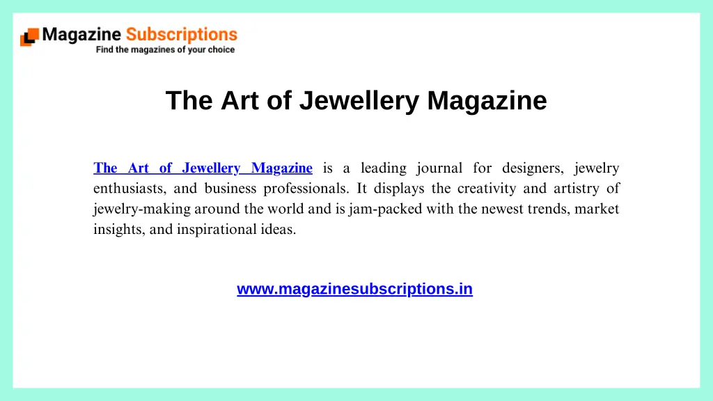 the art of jewellery magazine