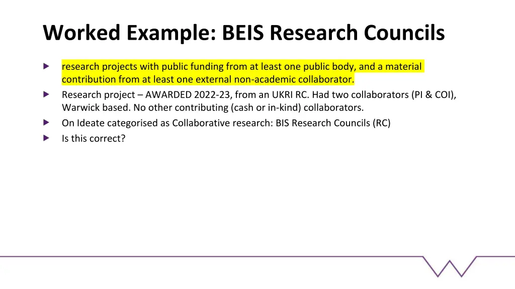 worked example beis research councils