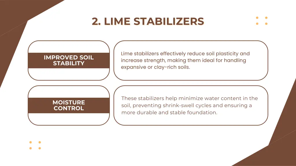 2 lime stabilizers 2 lime stabilizers