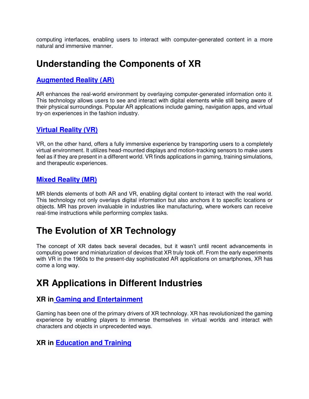 computing interfaces enabling users to interact