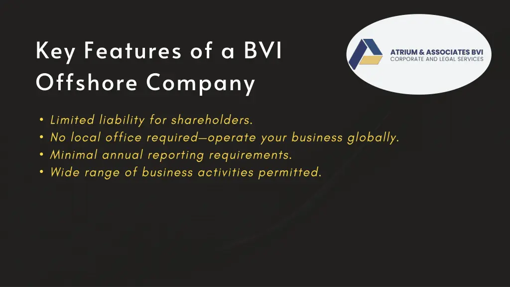 key features of a bvi offshore company