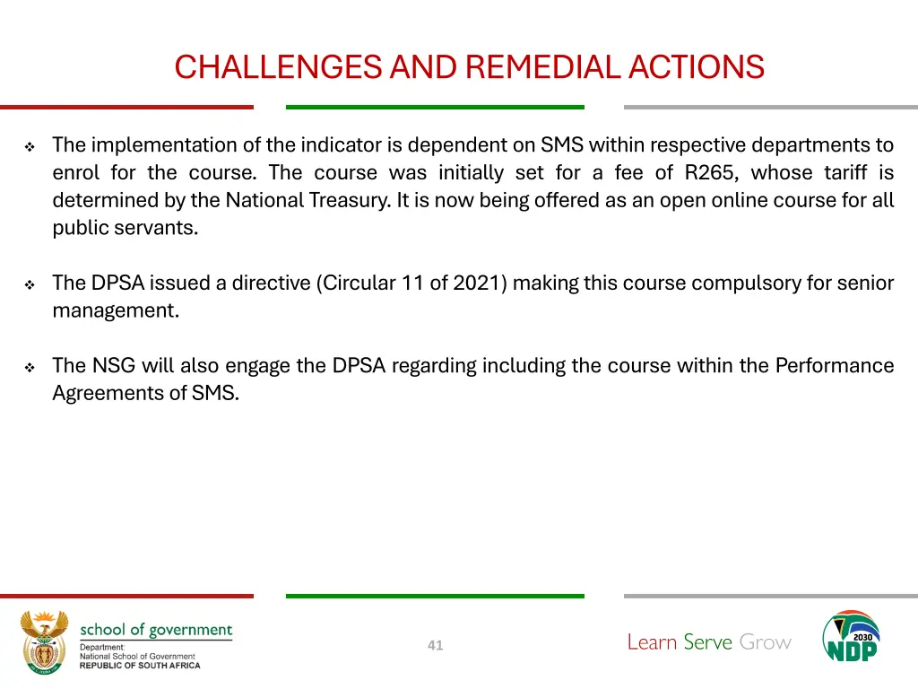 challenges and remedial actions