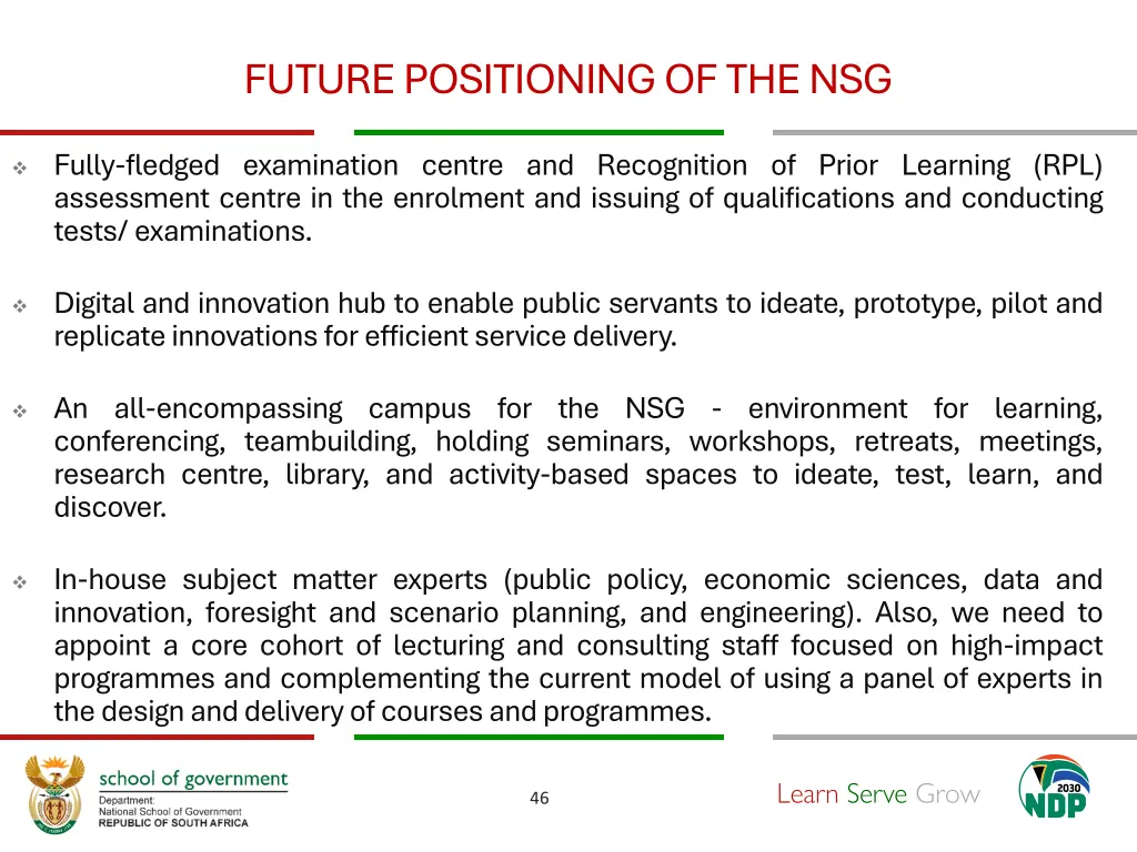 future positioning of the nsg 4