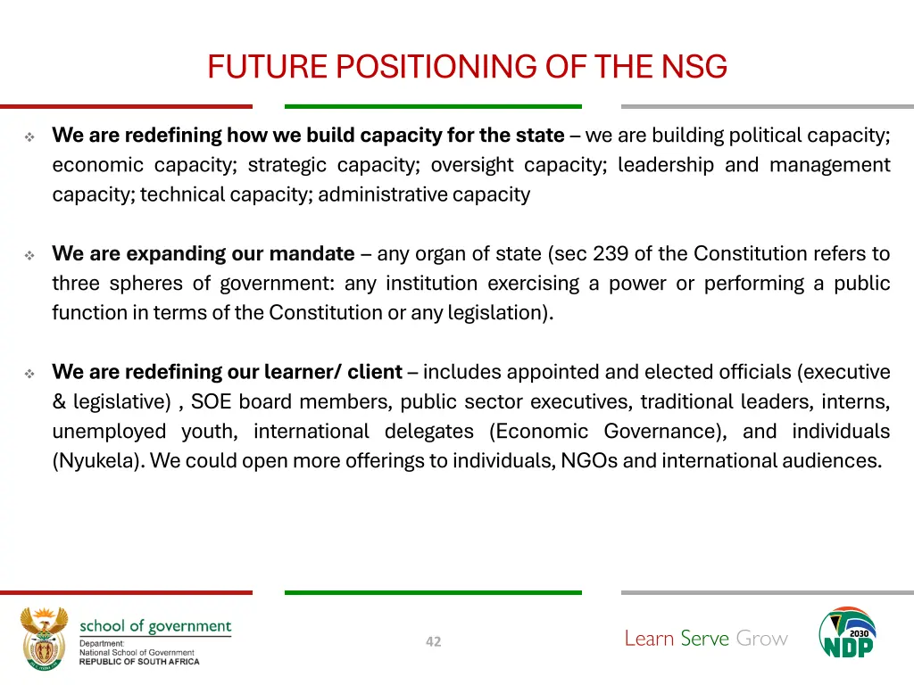 future positioning of the nsg