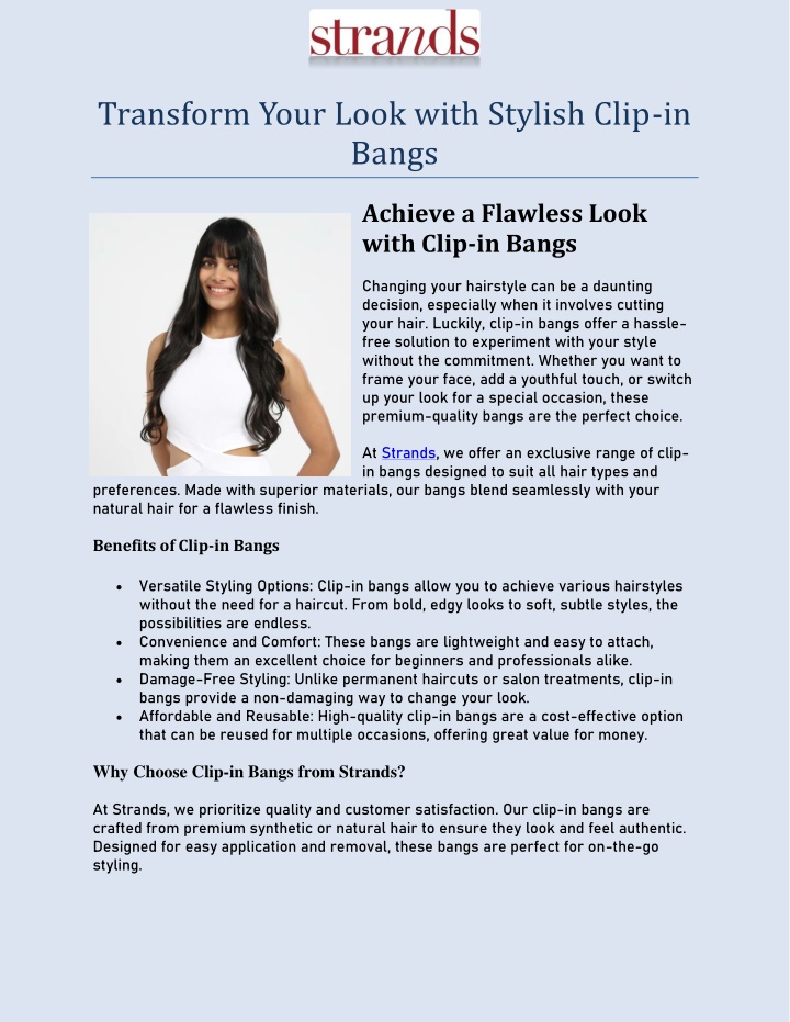 transform your look with stylish clip in bangs