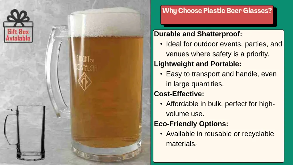 durable and shatterproof ideal for outdoor events