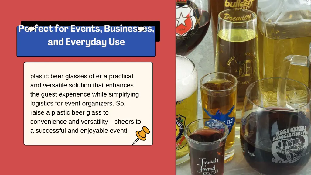 plastic beer glasses offer a practical