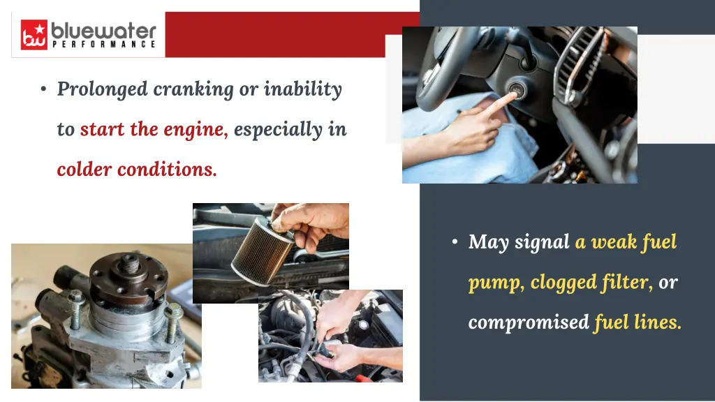 prolonged cranking or inability