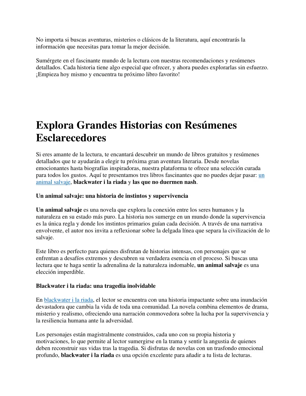 no importa si buscas aventuras misterios